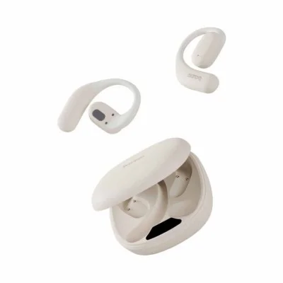 Bazic Gosound Jolt Ows Earphones With Battery Display Usb-C Case &ndash; Beige